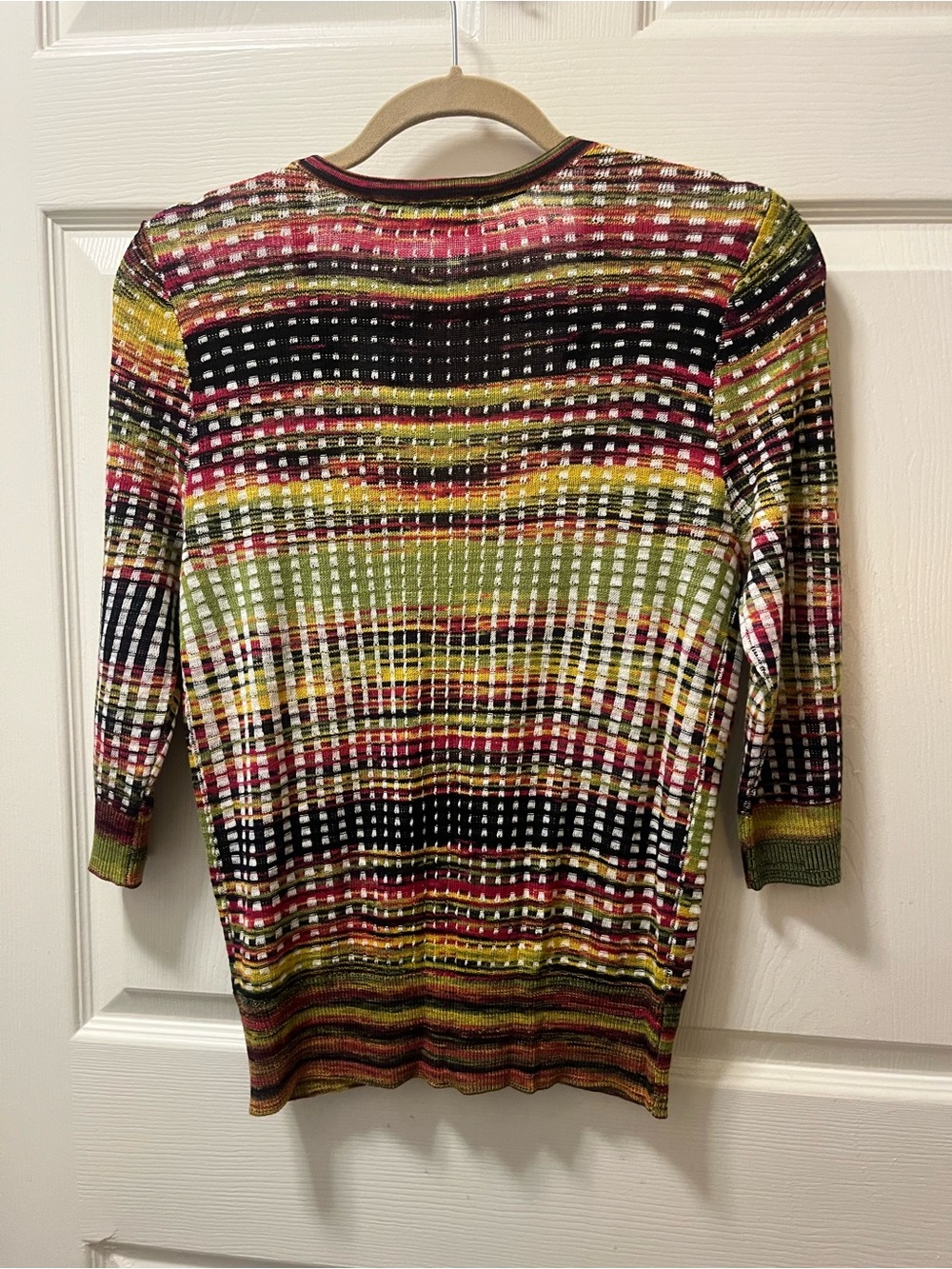 Worthington Womens Cardigan Size M Multicolor Open Knit Button Front Sweater NWT - Picture 3 of 8